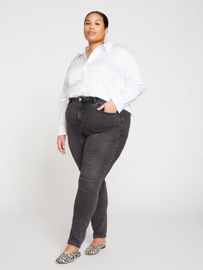 Universal Standard Joni High Rise Curve Slim Leg Jeans 32 Inch - Soft Black