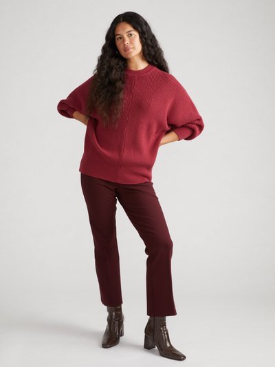 Universal Standard Prestige Ponte Flared Pants - Black Cherry