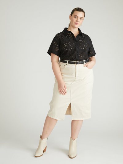 Universal Standard Dakota Denim Skirt - Ecru