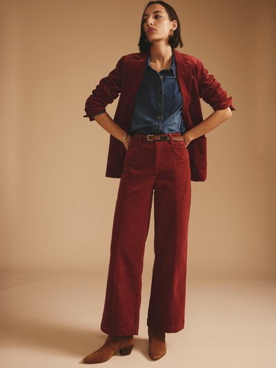 Universal Standard Camila Wide Leg Corduroy Pants - Autumnal Red