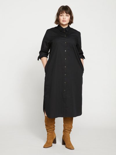 Universal Standard Odeon Stretch Poplin Shirtdress - Black
