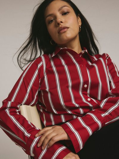 Universal Standard Henning x US Madison Shirt - Red/Black/White Stripe
