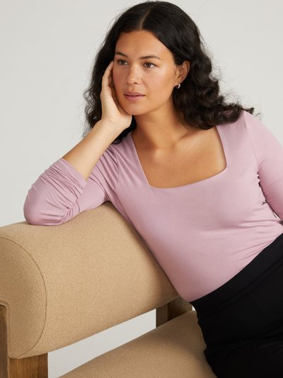 Universal Standard Agatha Liquid Jersey Top - Pale Mauve