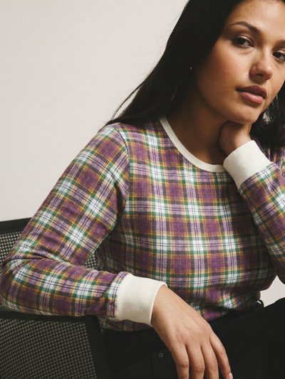 Universal Standard Long Sleeve Tee Rex - Purple Plaid