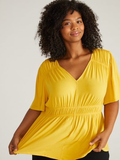 Universal Standard Flora Liquid Jersey Top - Golden Hour
