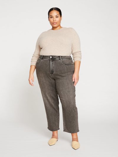 Universal Standard Donna High Rise Curve Straight Leg Jeans 27 Inch - Stonewash Black