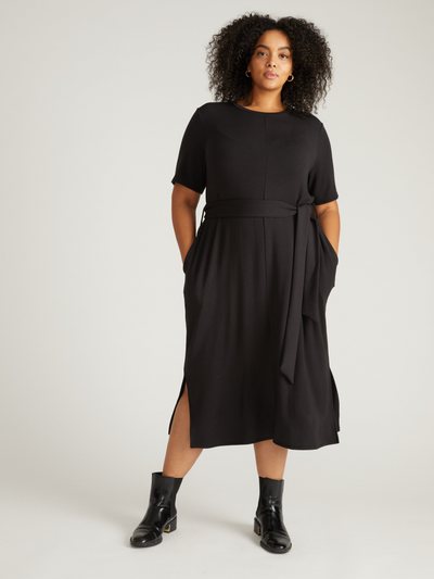 Universal Standard TravelKnit Belted Dress - Black