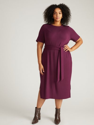 Universal Standard TravelKnit Belted Dress - Gamay