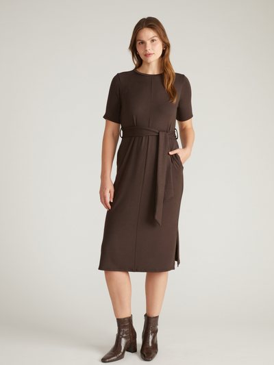 Universal Standard TravelKnit Belted Dress - Espresso