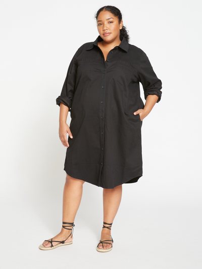 Universal Standard Kelly Stretch Cotton Twill Shirtdress - Black