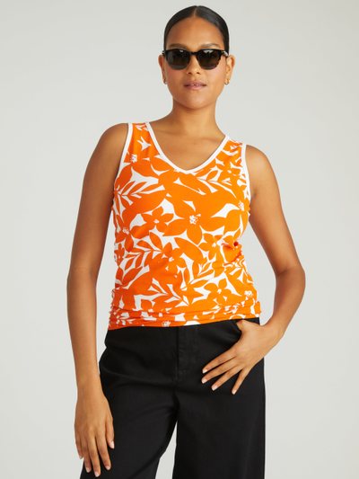 Universal Standard Double V Tank - Petal Palette Print in Arancia