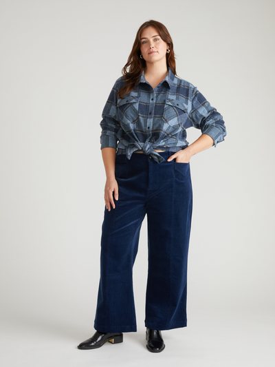 Universal Standard Camila Wide Leg Corduroy Pants - Pageant Blue