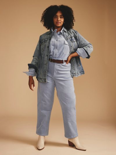 Universal Standard Cassidy High Rise Straight Corduroy Pants - Washed Rain