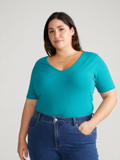 Universal Standard Double V Tee - Aurora