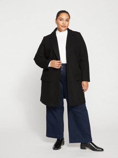 Universal Standard Harlow Classic Wool Coat - Black