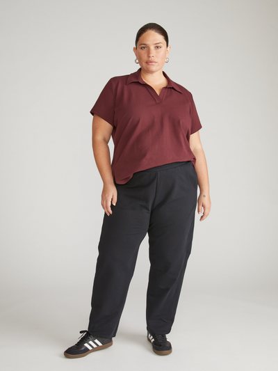 Universal Standard Varsity French Terry Pull On Pants - Black