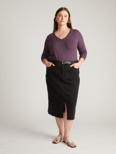 Universal Standard Long Sleeve V Rex - Faded Plum