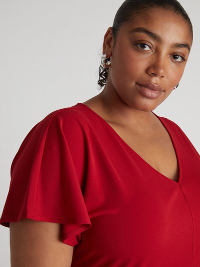 Universal Standard Lansbury Crepe Jersey Blouse - New York Red
