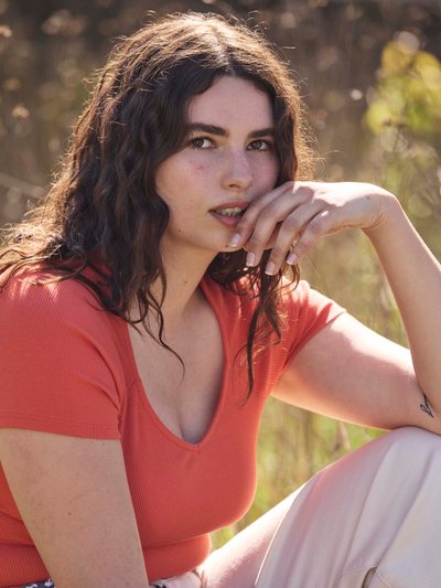 Universal Standard Carey Ribbed Sweetheart Tee - Coral Reef