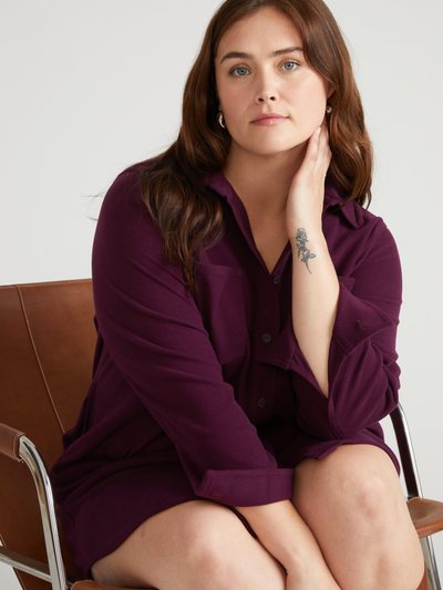 Universal Standard Maine Stretch Flannel Shirtdress - Gamay