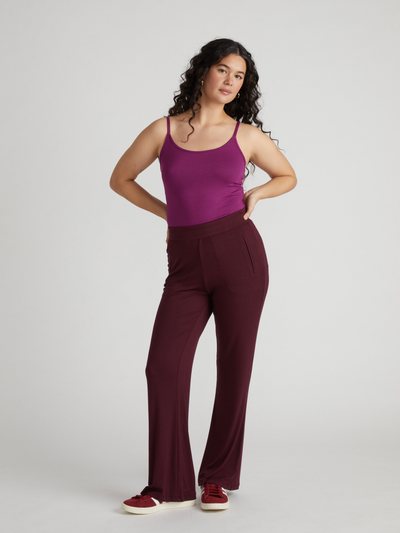 Universal Standard Cloud Rib Mola Pant - Black Cherry