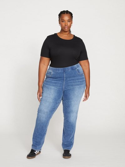 Universal Standard ComfortDenim Stovepipe Jeans 32 Inch - Western Blue Wash