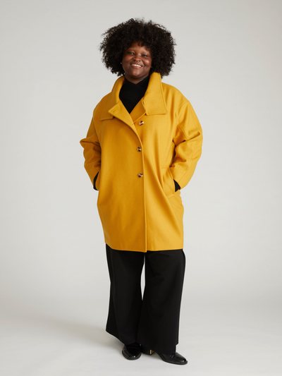 Universal Standard Marlo Cocoon Coat - Mustard