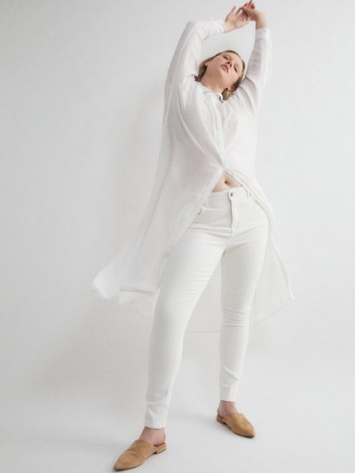 Universal Standard Nailah Button Down Tunic - White