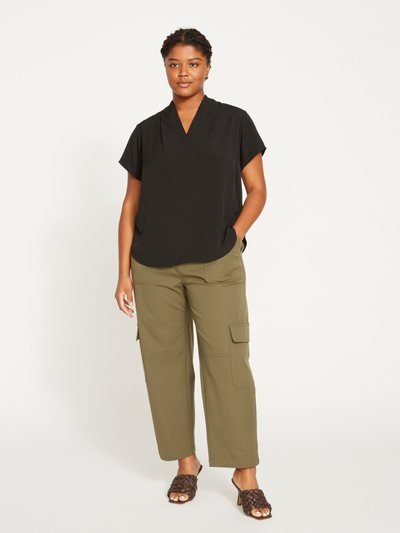Universal Standard Better-Than-Silk V-Neck Top - Black