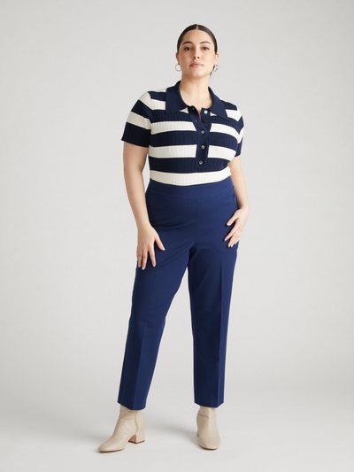 Universal Standard Magic Cotton Straight Leg Pants - Brilliant Navy