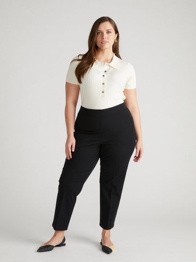 Universal Standard Magic Cotton Straight Leg Pants - Black