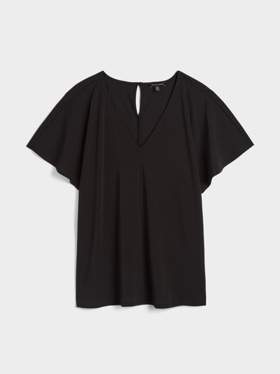 Universal Standard Lansbury Crepe Jersey Blouse - Black