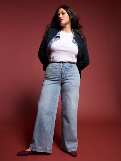 Universal Standard Charlie High Rise Sailor Jeans - Something Blue Wash