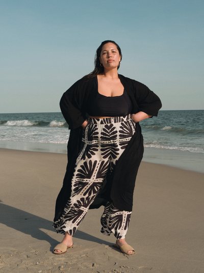 Universal Standard Verbena Voile Pants - Ink Bloom Print