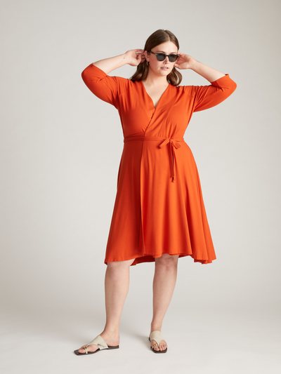 Universal Standard The Divine Jersey Wrap Dress - Warm Russet