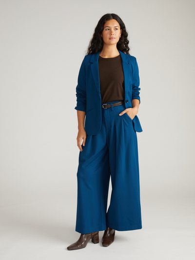 Universal Standard Palais Wide Leg Ponte Pants - Deep Teal