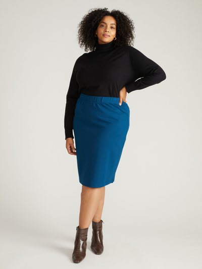 Universal Standard Danube Ponte Skirt - Deep Teal