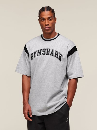 Gymshark Gymshark GSLC Oversized T-Shirt - Light Grey Core Marl