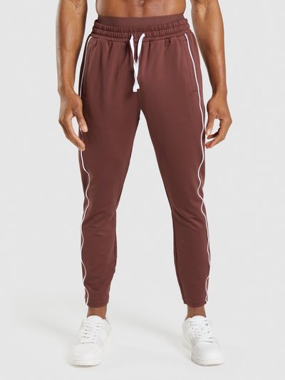 Gymshark Gymshark Recess Joggers - Cherry Brown/White