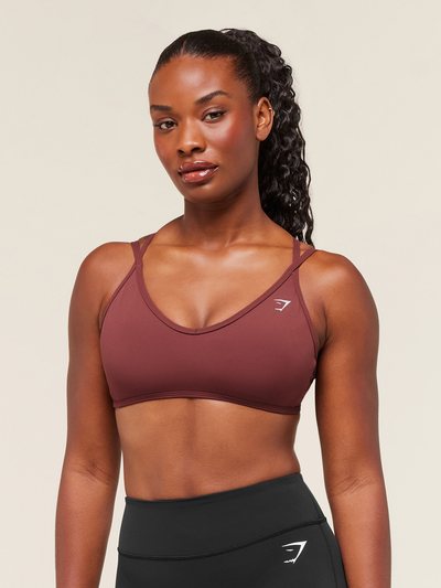 Gymshark Gymshark Back Gains Sports Bra - Burgundy Brown