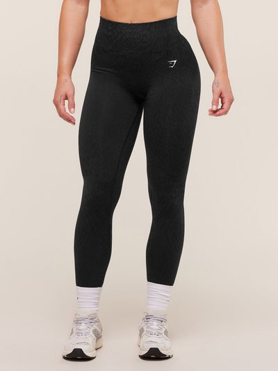 Gymshark Gymshark Adapt Animal Seamless Leggings - Black/Asphalt Grey