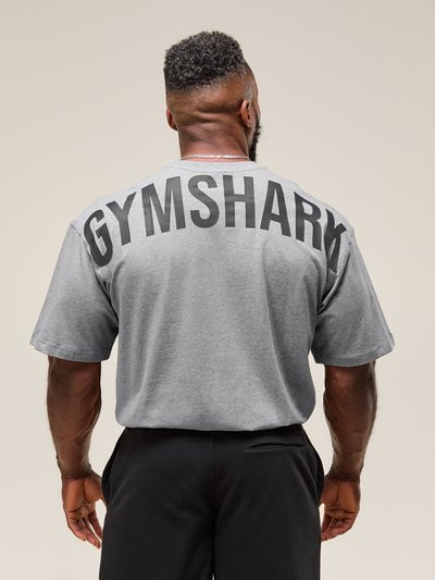 Gymshark Gymshark Power T-Shirt - Charcoal Core Marl/Black