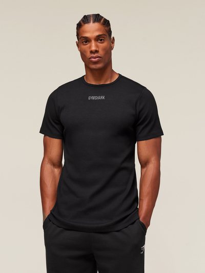 Gymshark Gymshark Premium Ribbed T-Shirt - Black