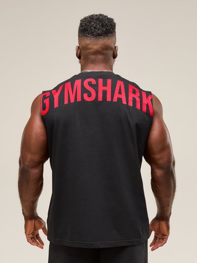 Gymshark Gymshark Power Cut Off Tank - Black/Conditioning Red