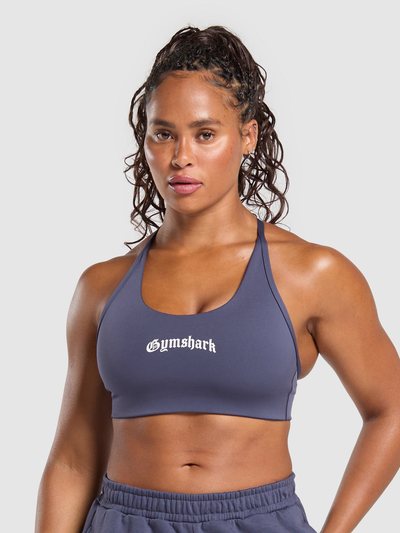 Gymshark Strength Department Graphic Sports Bra - Weighted Purple