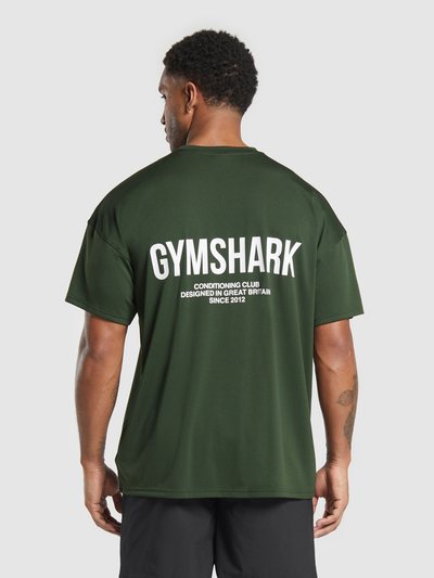 Gymshark Gymshark Conditioning Club Oversized T-Shirt - Trail Green