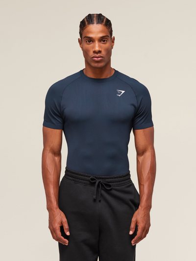 Gymshark Gymshark Geo Seamless T-Shirt - Navy/Heavy Blue