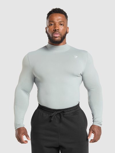 Gymshark Gymshark Everyday Seamless Mock Long Sleeve T-Shirt - Silver Grey