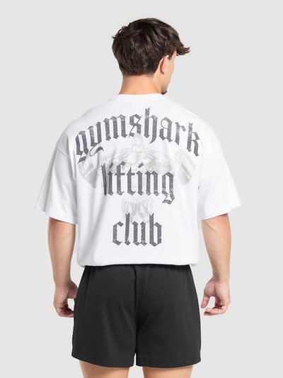 Gymshark Gymshark Lifting Club T-Shirt - White/Pitch Grey