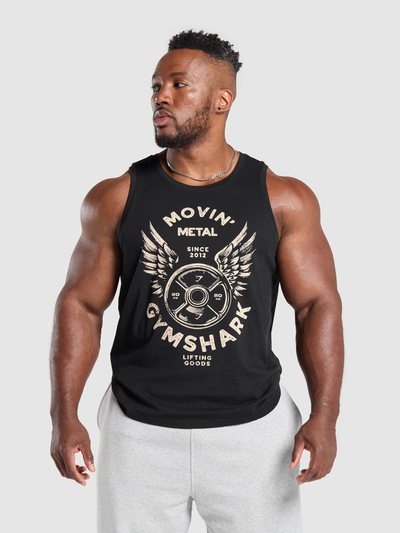 Gymshark Gymshark Movin' Metal Graphic Tank - Black